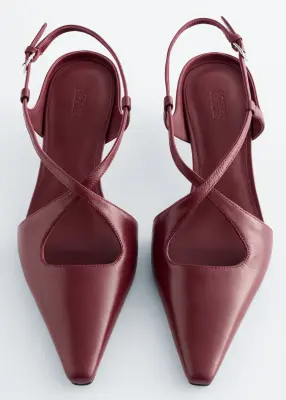 Escarpins à brides arrière et entrecroisées - Rouge — photo 3