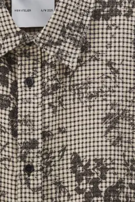 Chemise Loose Fit - Beige/carreaux — photo 5