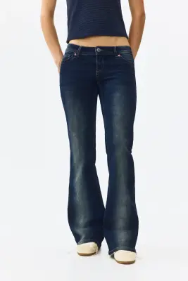 Flared Ultra Low Waist Jeans - Bleu denim foncé — photo 1