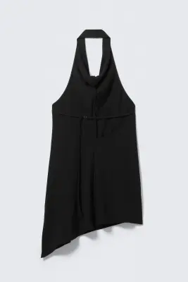 Robe midi drapée à col bénitier et dos nu - Noir — photo 1