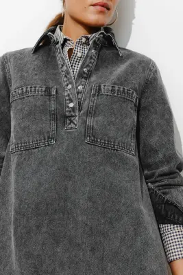 Robe courte en jean Femme — photo 5