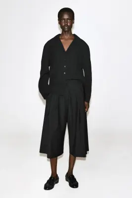 CHEMISE EN JERSEY FROISSÉ - NOIR — photo 1