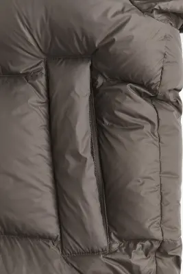 Hooded down puffer jacket - Grège foncé — photo 5