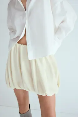 Jupe à effet boule - Crème — photo 1