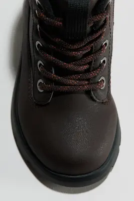 Bottines imperméables à lacets - Marron foncé — photo 2