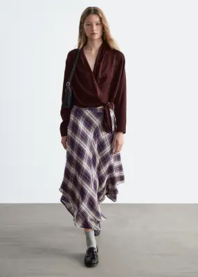 Blouse croisée - Rouge foncé — photo 2