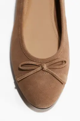 Ballerines en cuir - Beige foncé — photo 2