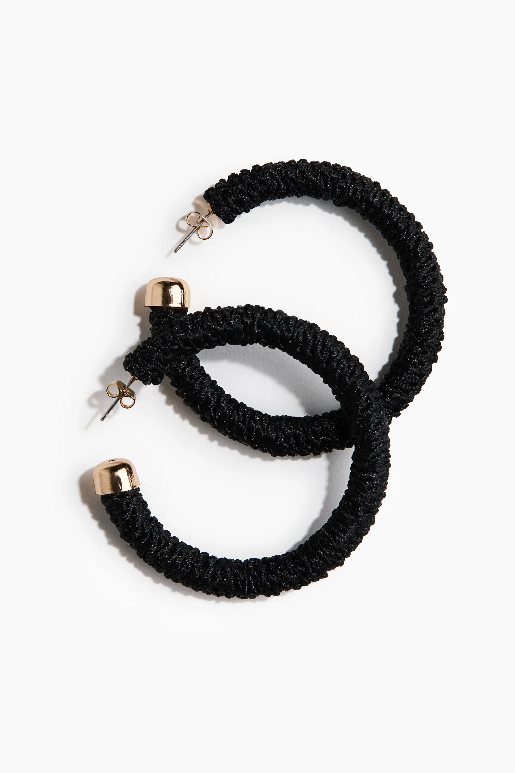 Anneaux recouverts de tissu - Noir