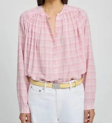 Chemise CIGAR pink checks pink - LAURENCE BRAS — photo 2