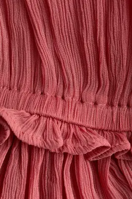 Blouse froissée en viscose - Rouge ancien clair — photo 3