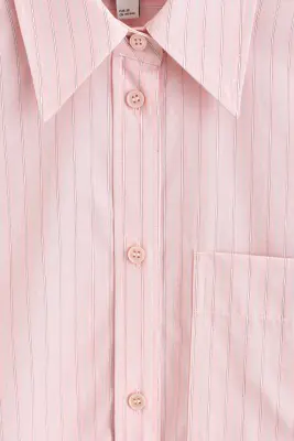 CHEMISE RAYÉE EN COTON - ROSE / RAYURES — photo 5
