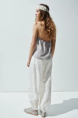 Top dos nu en coton - Gris clair — photo 4