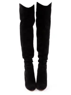 Bottes hautes cuissardes à talon en suède noir Prix boutique 1200€ Taille 36 — photo 4