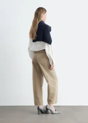 Jean barrel arrivant aux chevilles - Beige — photo 4