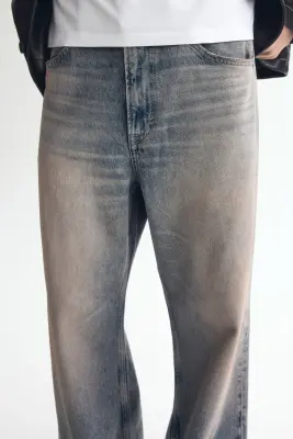 Loose Bootcut Jeans - Bleu denim délavé — photo 2
