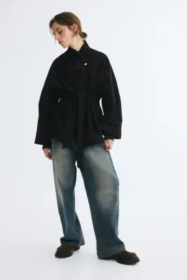 Manteau oversize en feutre - Noir — photo 1