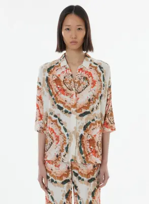 Chemise en viscose, lin et élasthanne — photo 2
