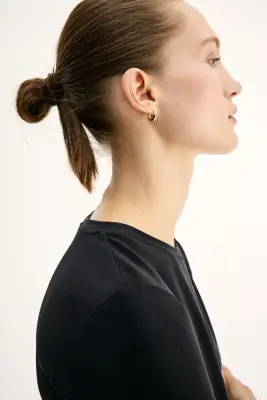Top péplum en interlock - Noir — photo 3