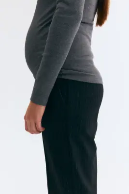 MAMA Pantalon bootcut - Gris foncé/rayures tennis — photo 3