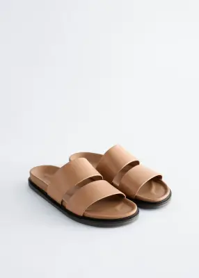 Sandales en cuir - Beige foncé — photo 2