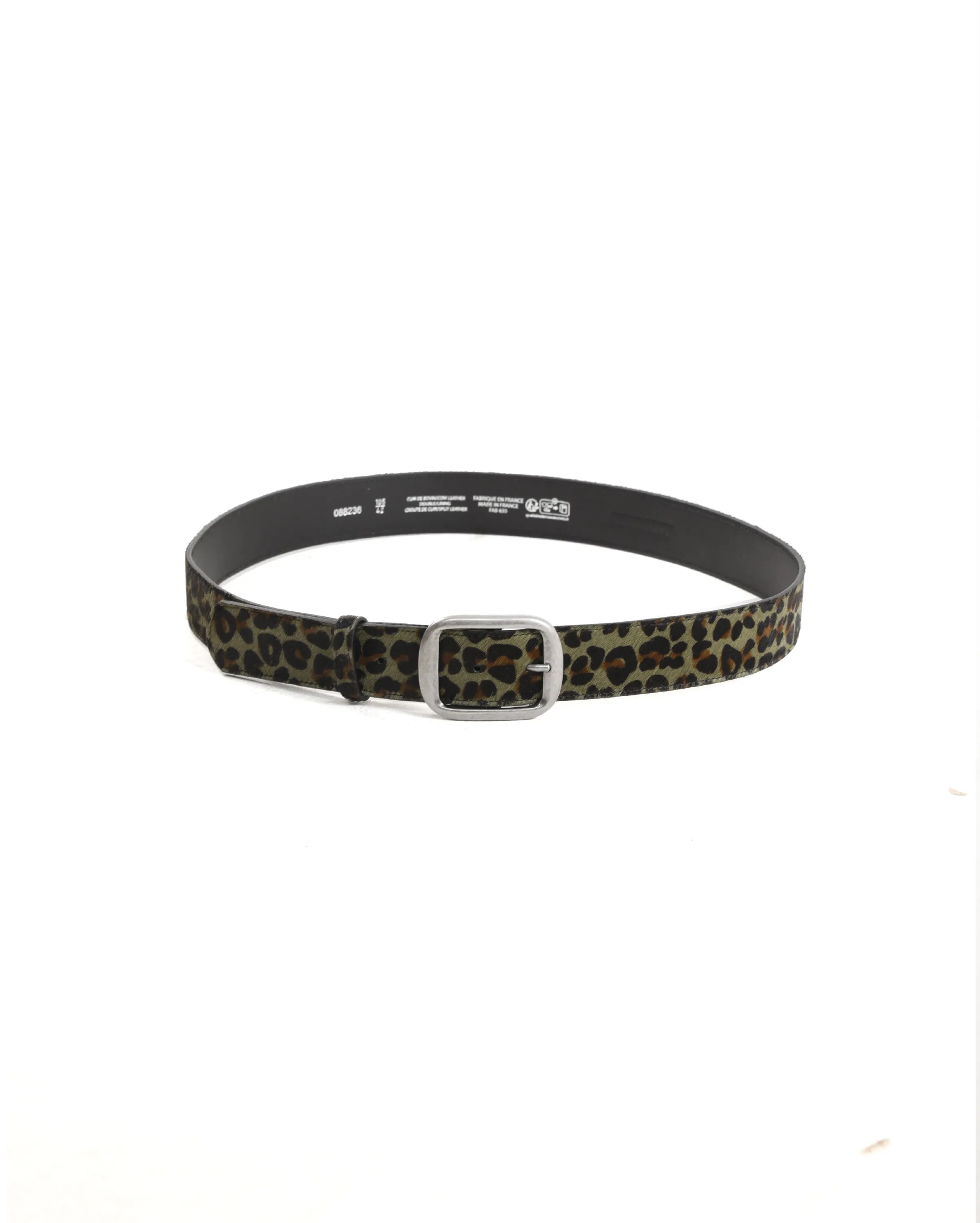 Ceinture Mixte Leopard Noir Khaki