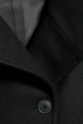Veste en laine mélangée à col cheminée - Noir — photo 5