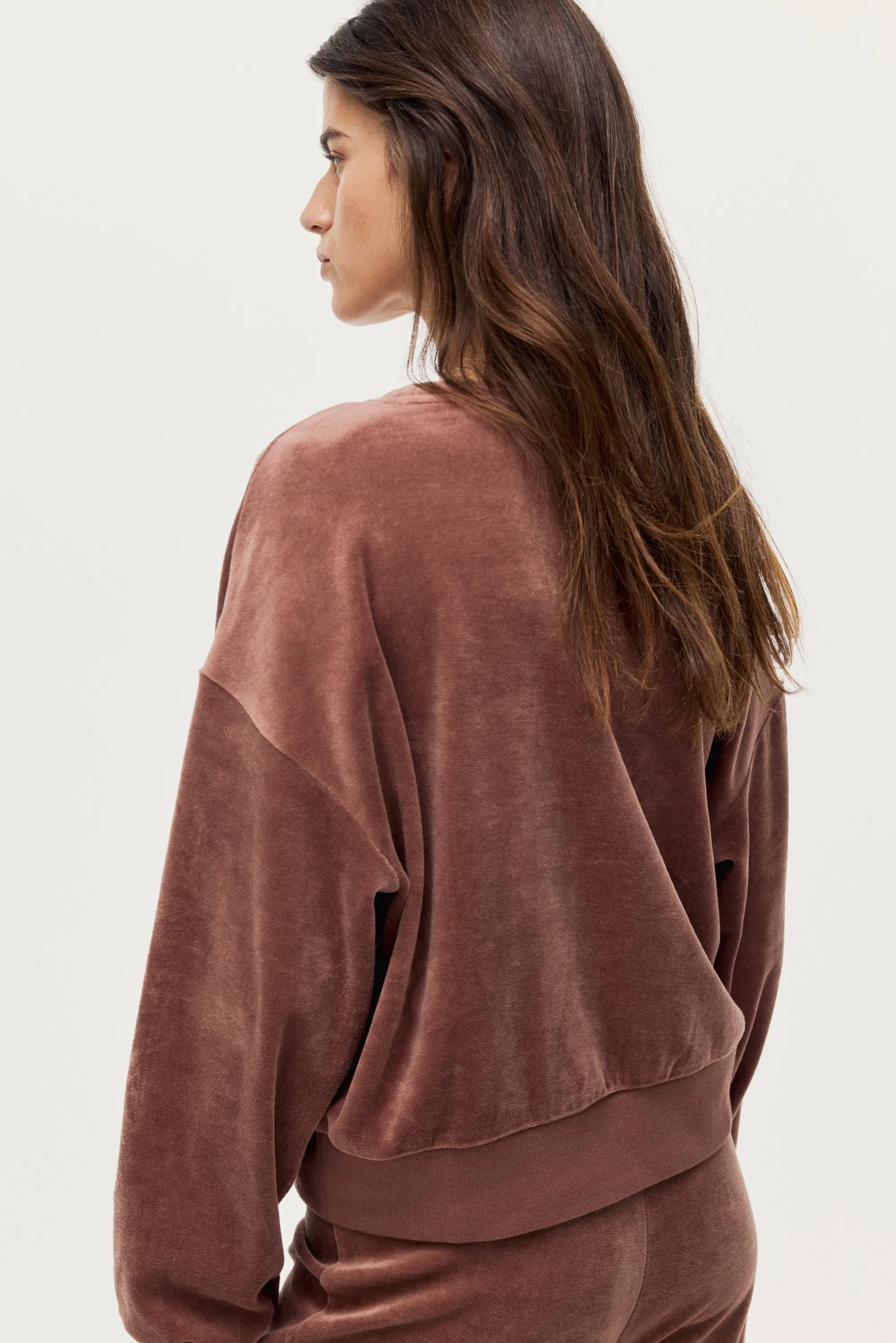 Sweat en velours - Rose ancien foncé