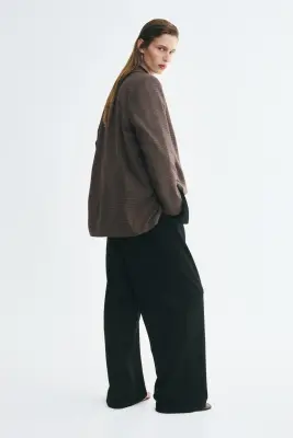 Blazer oversize - Beige/motif pied-de-poule — photo 4