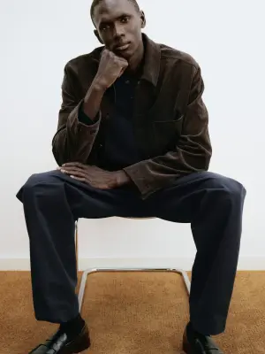 Pantalon classique en laine légère - Bleu foncé — photo 5