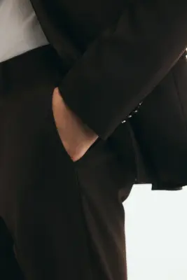 Pantalon de costume Slim Fit - Marron foncé — photo 3