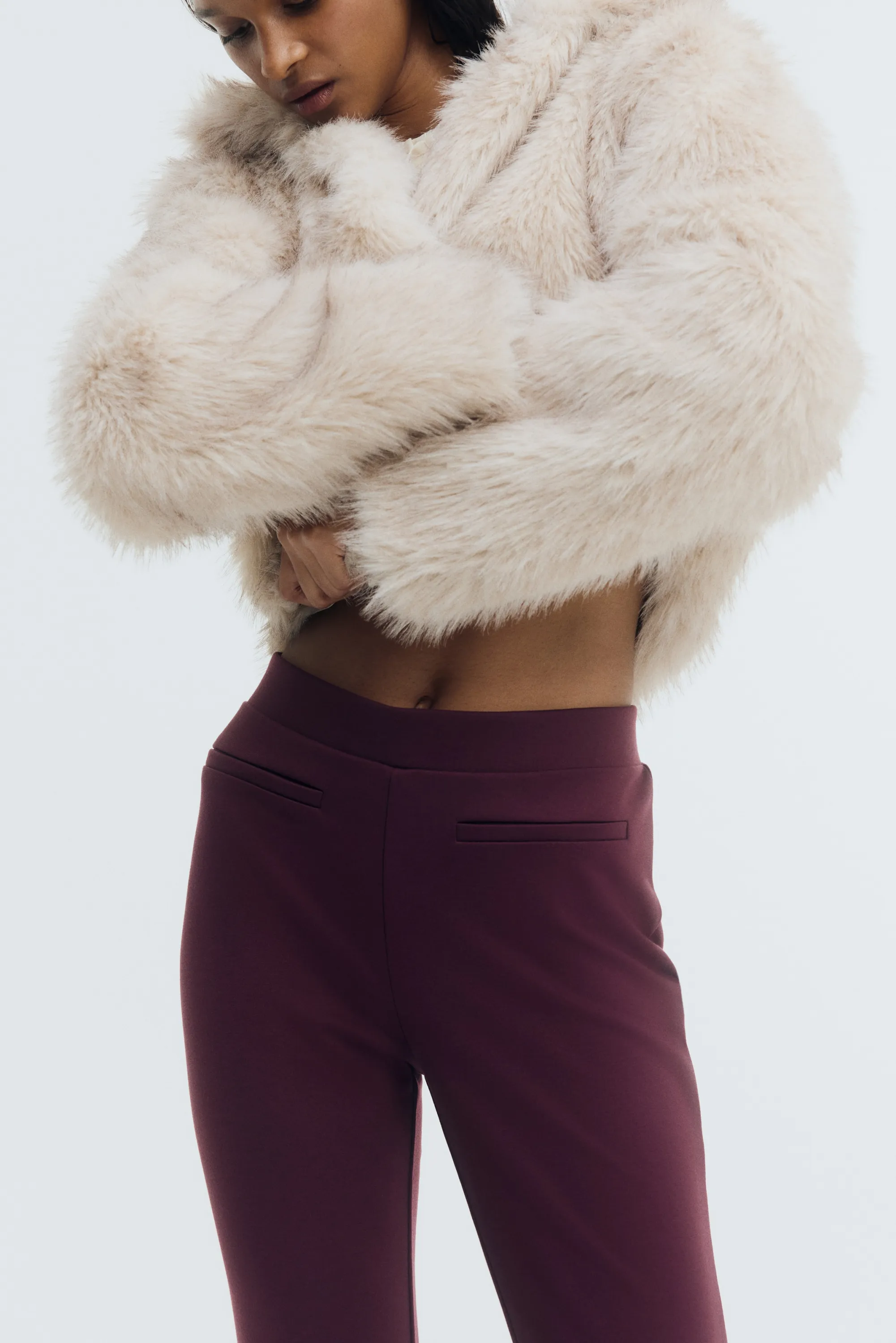 Pantalon évasé - Rouge prune