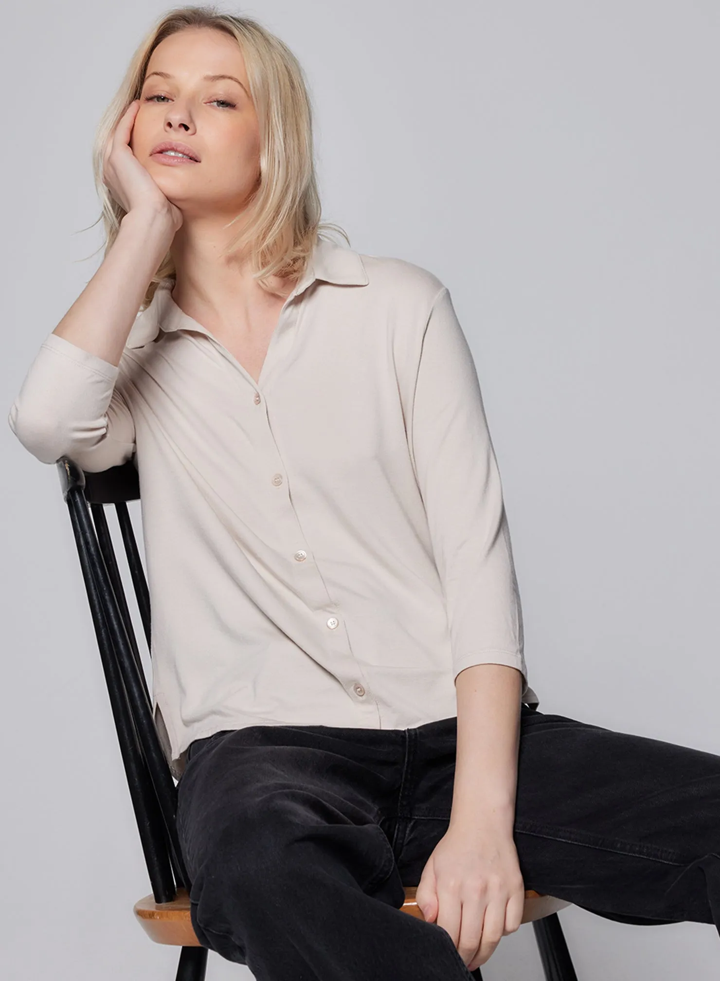 Chemise en viscose et élasthanne