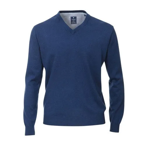 REDMOND PULL COL V COTON Bleu ciel