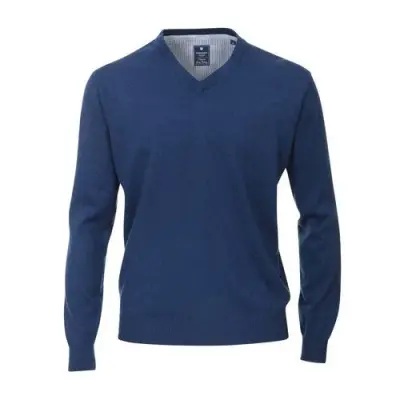 REDMOND PULL COL V COTON Bleu ciel — photo 1