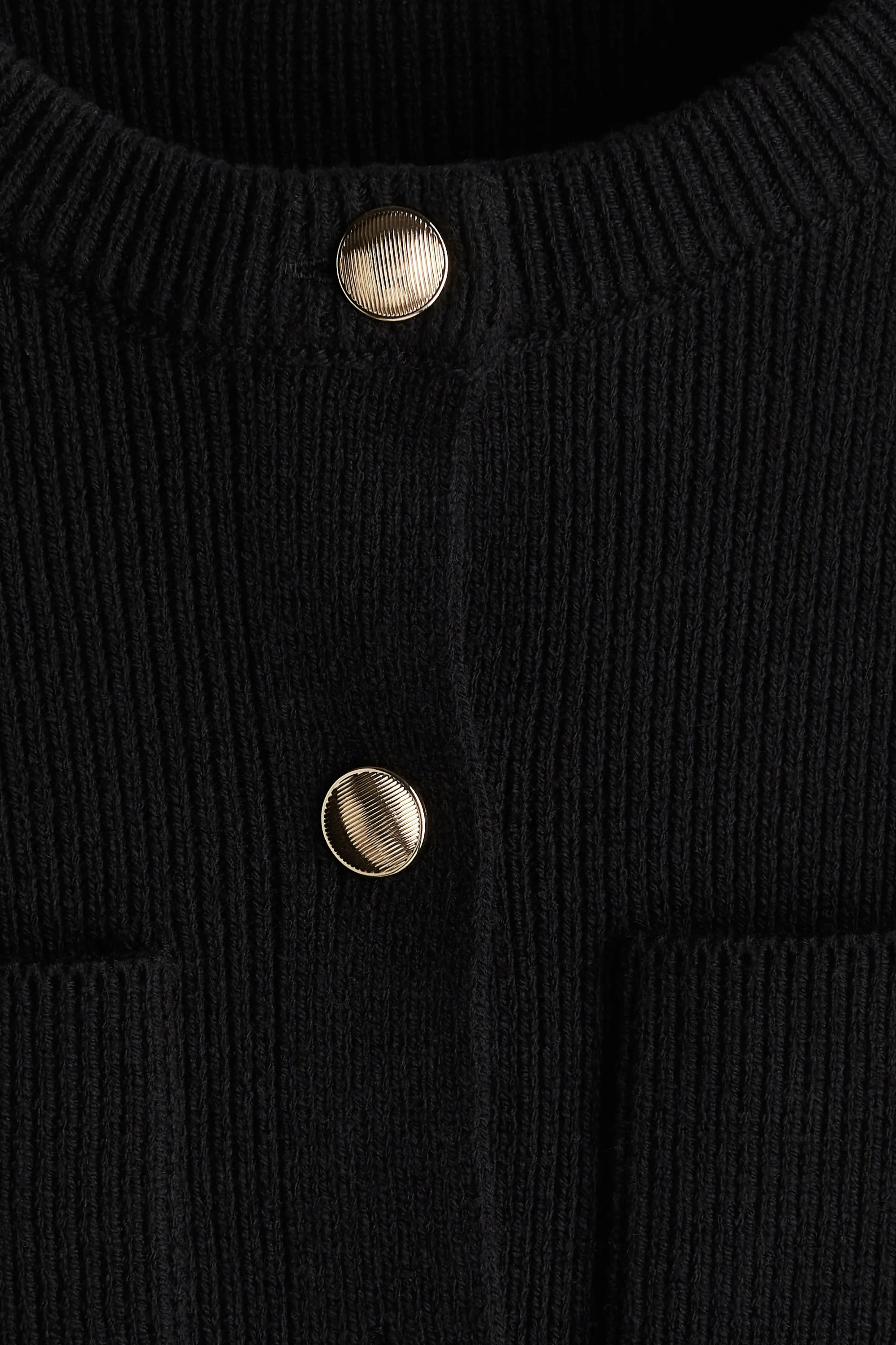 Robe en maille avec poches devant - Noir