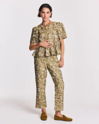 Pantalon Sego imprimé Toile de jeu kaki — photo 4