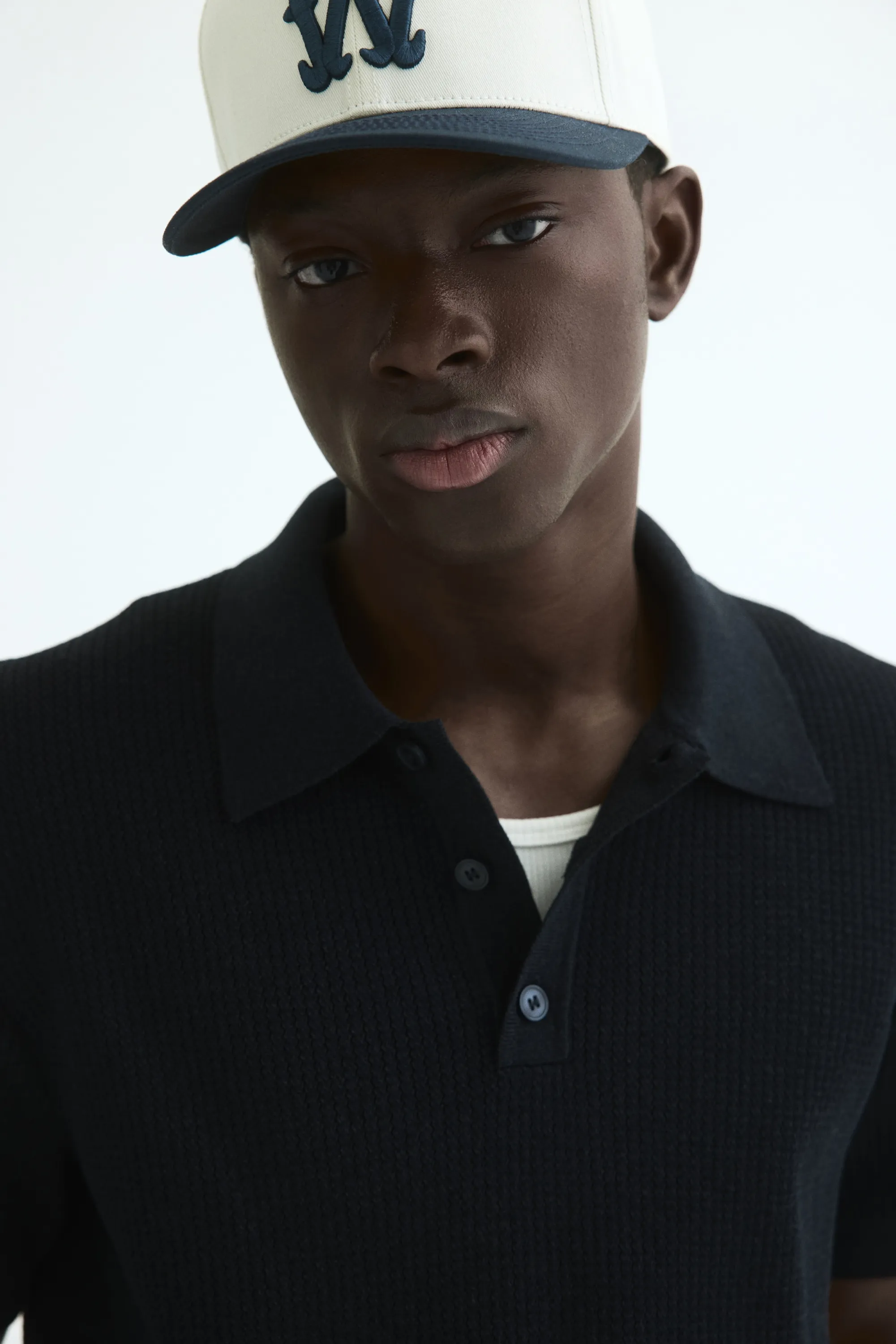 Polo Regular Fit en maille - Bleu marine