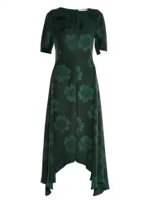 Robe Stoney Magnolia en jacquard de soie vert impérial Prix boutique 1345€ Taille 36/38 — photo 1