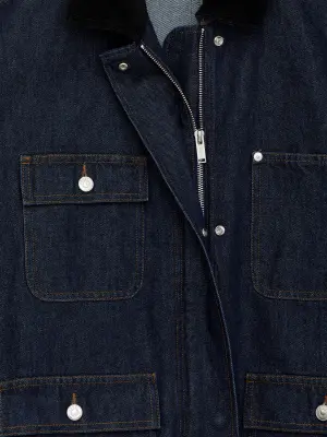 Veste en jean oversize - Bleu foncé — photo 4