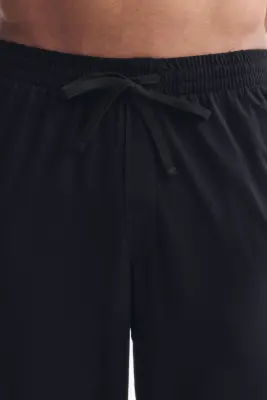 Pantalon Relaxed Fit en jersey - Noir — photo 1