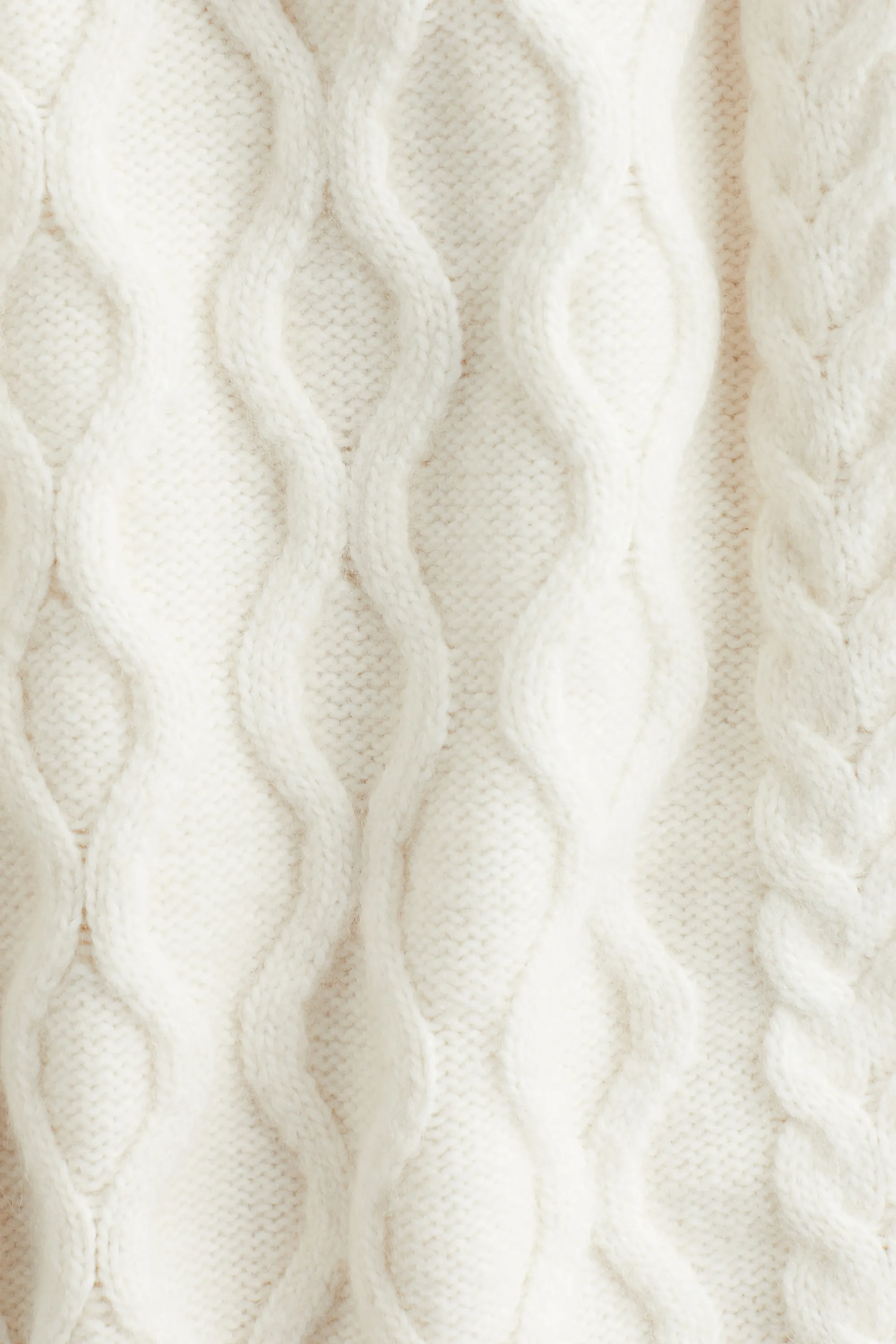 Robe en maille torsadée - Crème