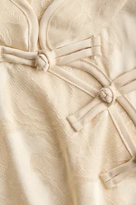Robe en tissu jacquard - Beige clair/fleuri — photo 3