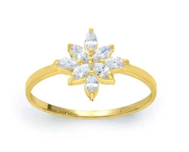 Bague plaque or fleur t52 5252por-52
