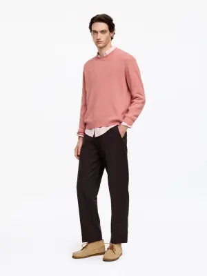 Pull en lin et coton - Rose poudré — photo 2