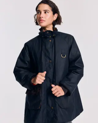Veste Anaïs bleu marine et léopard fauve Barbour x Balzac — photo 1