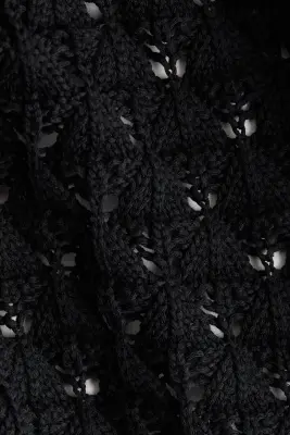 T-shirt en maille pointelle - Noir — photo 2