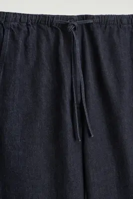 PANTALON EN DENIM À TAILLE AJUSTABLE - BLEU ENCRE — photo 5