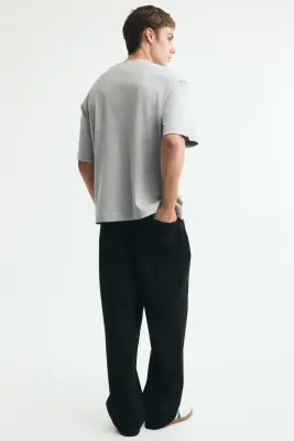 T-shirt Relaxed Fit en interlock - Gris chiné — photo 2