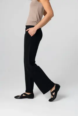 Pantalon Noir en Lin / Elasthanne — photo 4