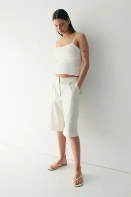 Top à bretelles Cooling Four-way stretch Slim Fit - Crème — photo 2